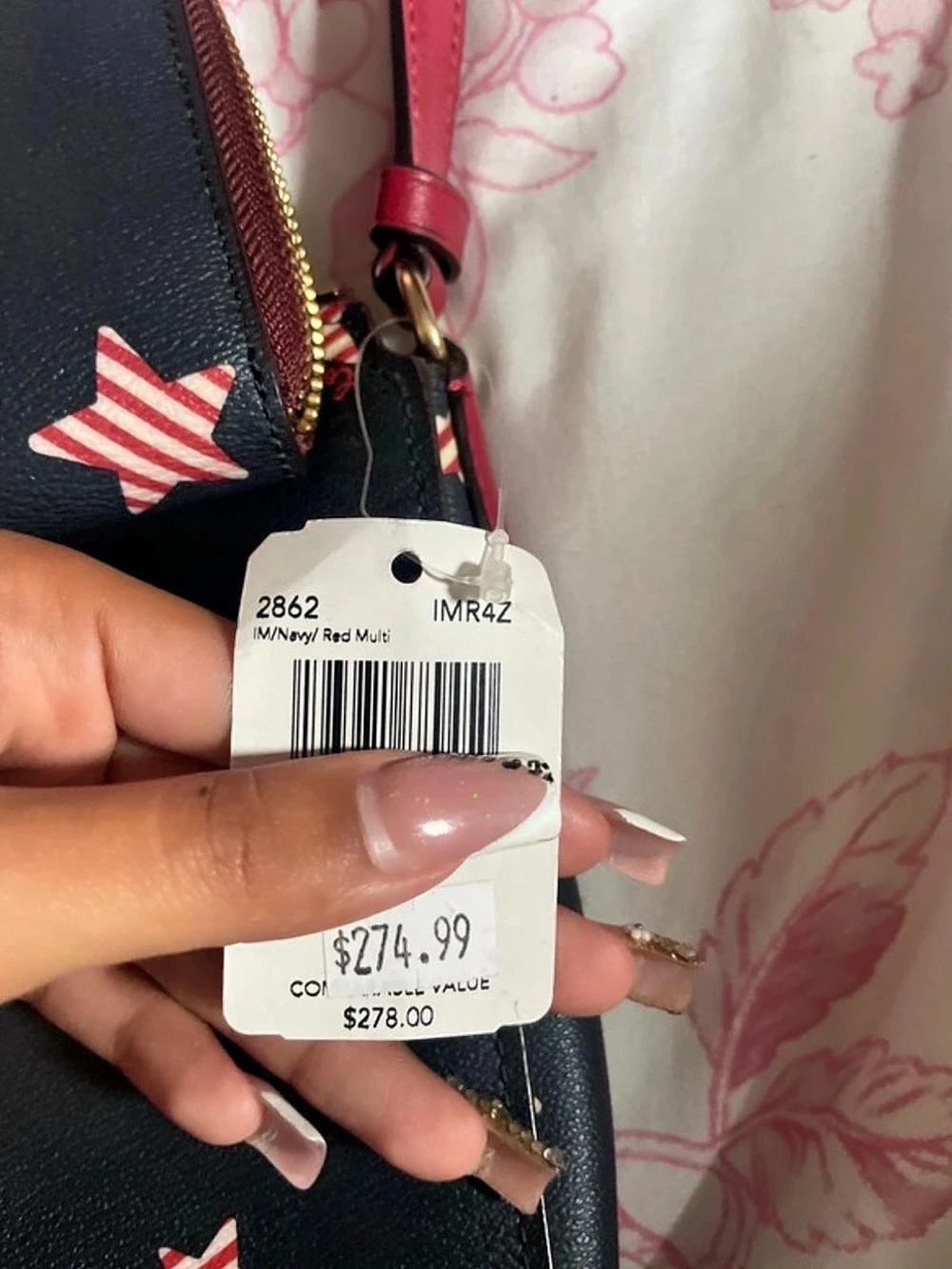 Coach Americana Star Print Barrel Crossbody Bag Black & Red - Picture 7 of 9